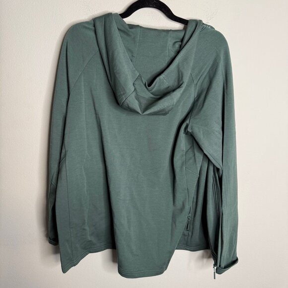 Woolx Men's Green Merino Wool Long Sleeve Zip Up Hoodie - Size M Medium - Picture 3 of 4